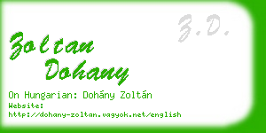 zoltan dohany business card