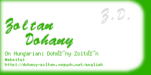 zoltan dohany business card